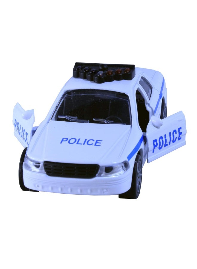 Die-Cast Police Car Toy – Pull Back Metal Car with Lights  Sound, Realistic Design for Kids  Collectors - Image 1